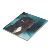 Black Pekingese Dog Animal Art Tegeltje (Zijkant)