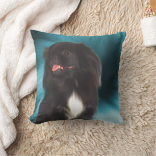 Black Pekingese Dog Art Kussen