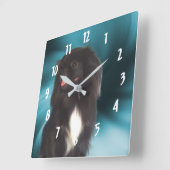 Black Pekingese Dog Art Vierkante Klok (Hoek)