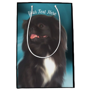 Black Pekingese Dog Persoonlijk Medium Cadeauzakje