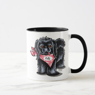 Black Pekingese Pet Name Persoonlijke Roze Mok