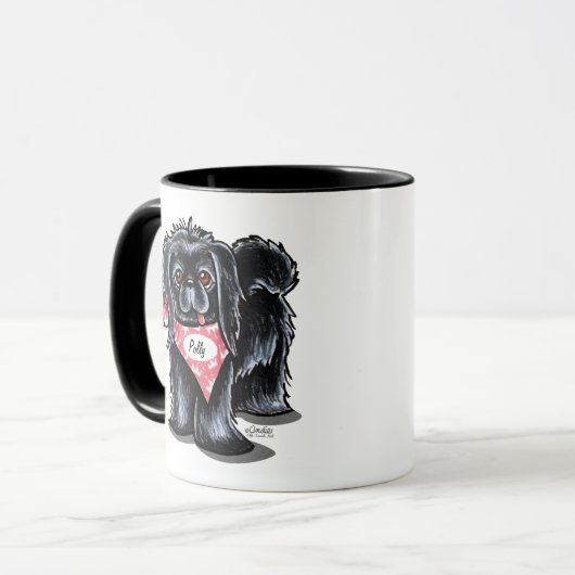 Black Pekingese Pet Name Persoonlijke Roze Mok (Voorkant links)