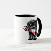 Black Pekingese Pet Name Persoonlijke Roze Mok (Voorkant rechts)