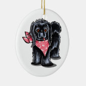 Black Pekingese Pink Princess Keramisch Ornament (Rechts)