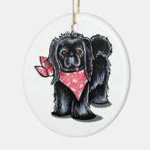Black Pekingese Pink Princess Keramisch Ornament (Links)