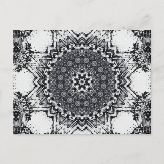 Black Pen Sketch Abstract Mandala Briefkaart (Voorkant)