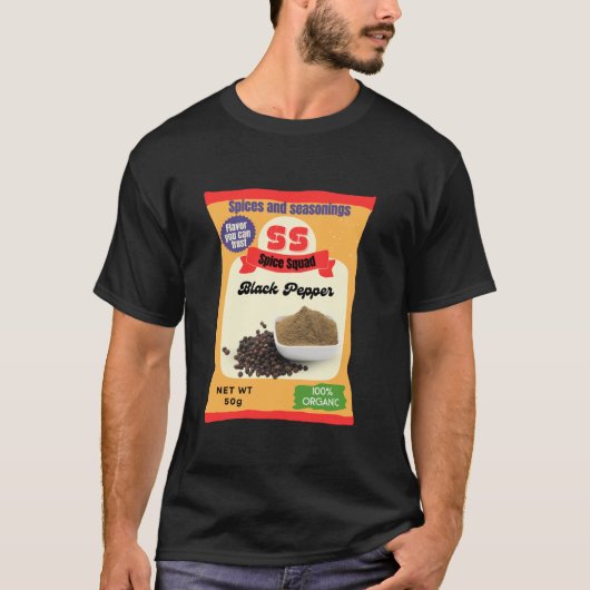 Black Pepper Funny Lazy Costume Spice Squad T-shirt (Voorkant)
