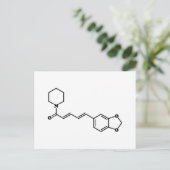 Black Pepper Piperine Molecular Chemical Formule Briefkaart (Staand voorkant)