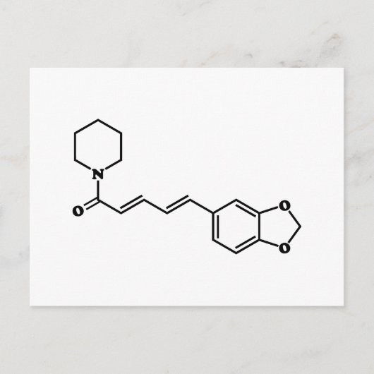 Black Pepper Piperine Molecular Chemical Formule Briefkaart (Voorkant)