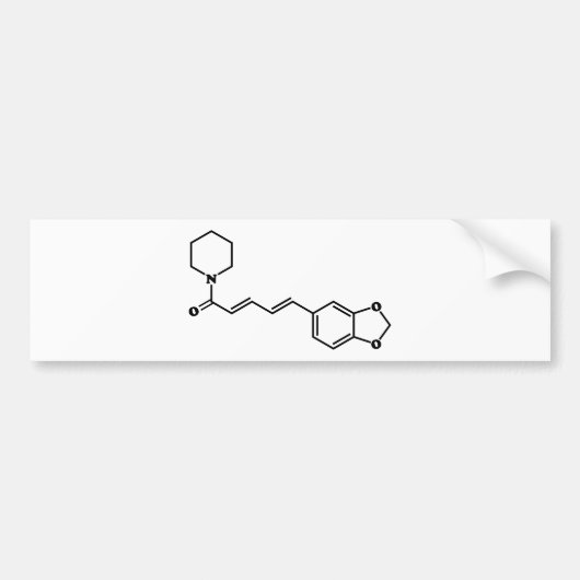 Black Pepper Piperine Molecular Chemical Formule Bumpersticker (Voorkant)