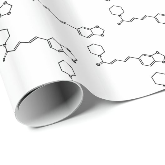 Black Pepper Piperine Molecular Chemical Formule Cadeaupapier (Rol Hoek)