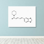 Black Pepper Piperine Molecular Chemical Formule Canvas Afdruk (Insitu (Houten vloer))