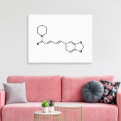 Black Pepper Piperine Molecular Chemical Formule Canvas Afdruk (Insitu (Woonkamer))
