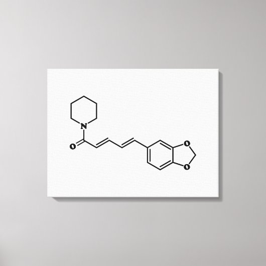 Black Pepper Piperine Molecular Chemical Formule Canvas Afdruk (Voorkant)