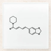 Black Pepper Piperine Molecular Chemical Formule Glazen Onderzetter (Voorkant)