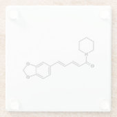 Black Pepper Piperine Molecular Chemical Formule Glazen Onderzetter (Achterkant)