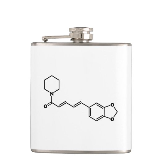 Black Pepper Piperine Molecular Chemical Formule Heupfles (Voorkant)
