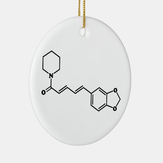 Black Pepper Piperine Molecular Chemical Formule Keramisch Ornament (Rechts)