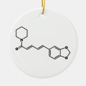 Black Pepper Piperine Molecular Chemical Formule Keramisch Ornament (Voorkant)
