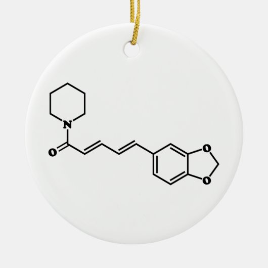 Black Pepper Piperine Molecular Chemical Formule Keramisch Ornament (Voorkant)