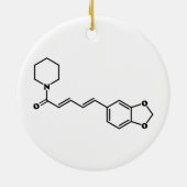 Black Pepper Piperine Molecular Chemical Formule Keramisch Ornament (Achterkant)