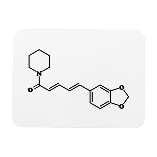 Black Pepper Piperine Molecular Chemical Formule Magneet (Horizontaal)
