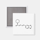 Black Pepper Piperine Molecular Chemical Formule Magneet (Voorkant / Achterkant)