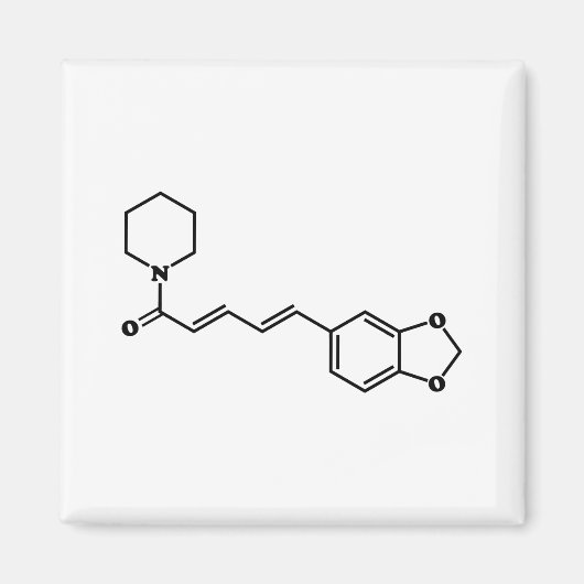 Black Pepper Piperine Molecular Chemical Formule Magneet (Voorkant)