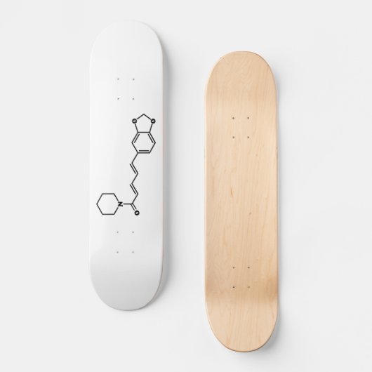 Black Pepper Piperine Molecular Chemical Formule Persoonlijk Skateboard (Voorkant)