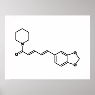 Black Pepper Piperine Molecular Chemical Formule Poster