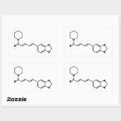 Black Pepper Piperine Molecular Chemical Formule Rechthoekige Sticker (Vel)