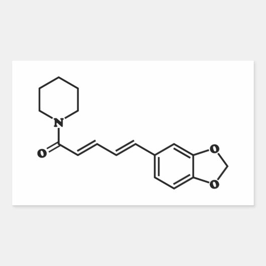 Black Pepper Piperine Molecular Chemical Formule Rechthoekige Sticker (Voorkant)