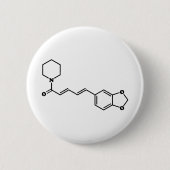 Black Pepper Piperine Molecular Chemical Formule Ronde Button 5,7 Cm (Voorkant)