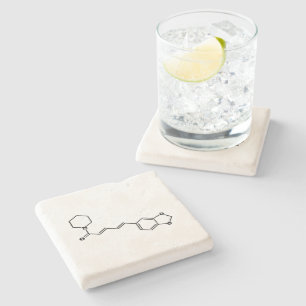 Black Pepper Piperine Molecular Chemical Formule Stenen Onderzetter