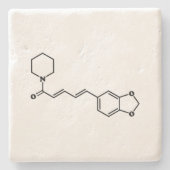 Black Pepper Piperine Molecular Chemical Formule Stenen Onderzetter (Voorkant)