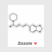 Black Pepper Piperine Molecular Chemical Formule Sticker (Vel)
