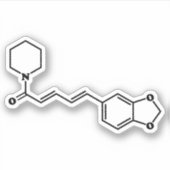 Black Pepper Piperine Molecular Chemical Formule Sticker (Voorkant)