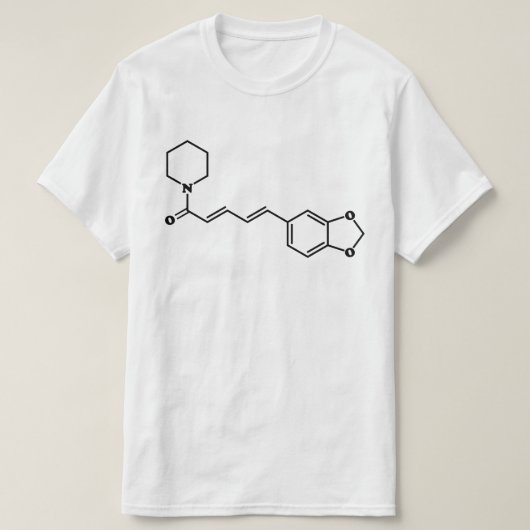 Black Pepper Piperine Molecular Chemical Formule T-shirt (Design voorkant)