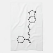 Black Pepper Piperine Molecular Chemical Formule Theedoek (Verticaal)