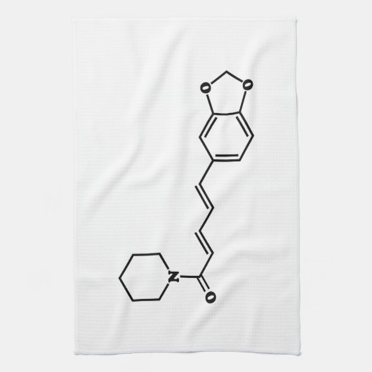 Black Pepper Piperine Molecular Chemical Formule Theedoek (Verticaal)