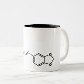 Black Pepper Piperine Molecular Chemical Formule Tweekleurige Koffiemok (Voorkant rechts)