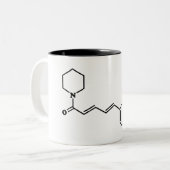 Black Pepper Piperine Molecular Chemical Formule Tweekleurige Koffiemok (Voorkant links)