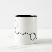 Black Pepper Piperine Molecular Chemical Formule Tweekleurige Koffiemok (Center)