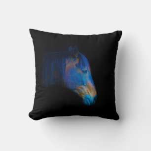 Black Percheron HDR Horse Portrait Equine Photo Kussen
