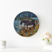 Black Percheron Stallion speelde aan de rand van h Grote Klok (Huis)