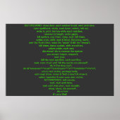 Black Perl Poem (Larry Wall) Poster (Voorkant)