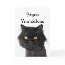 Black Persian Cat Party Uitnodiging