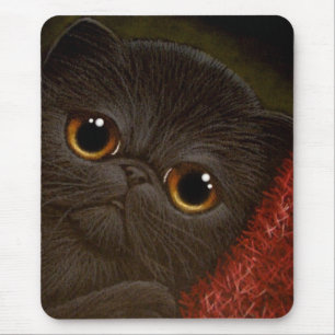 BLACK PERSIAN KITTEN CAT Mousepad Muismat