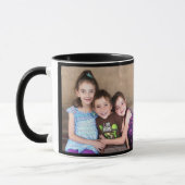 Black personaliseer FOTO-TEMPLATE Gift Coffee Mok (Links)