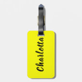 Black Personalize Name | Neon gele kleur Bagagelabel (Achterkant verticaal)